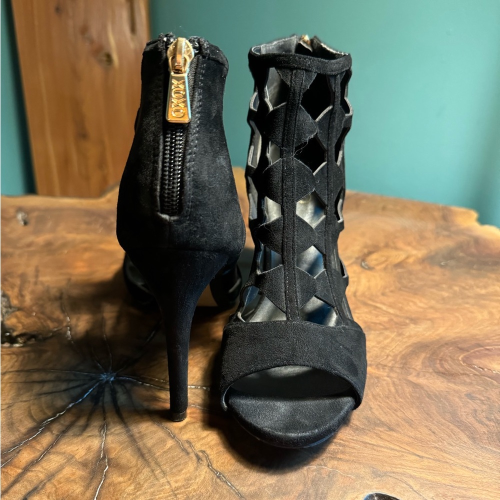 Black Stiletto Cut Out Bootie